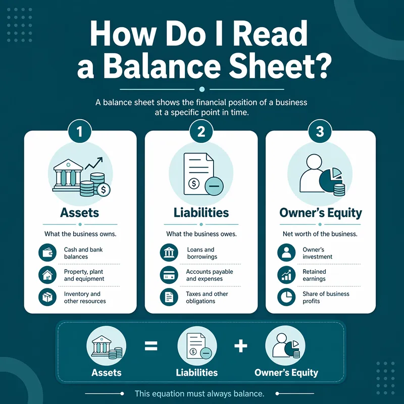 How do I read a balanace sheet