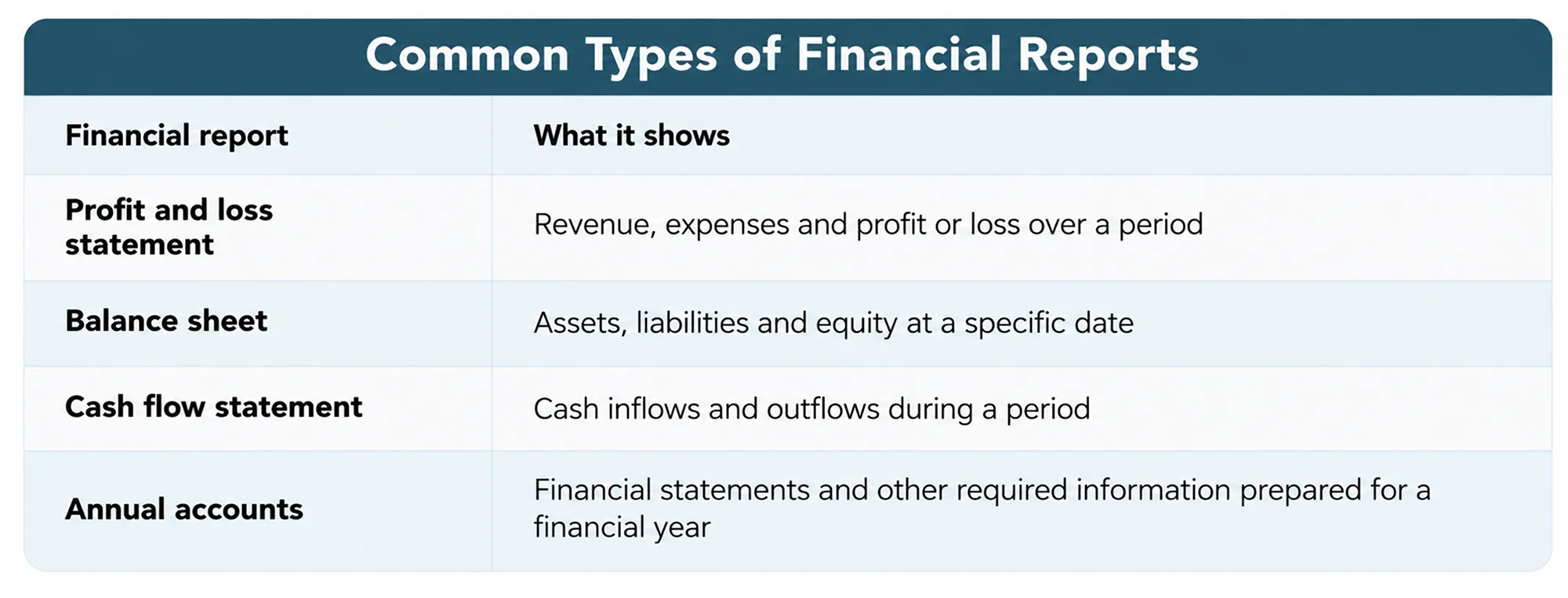 Common Types of Financial Reports